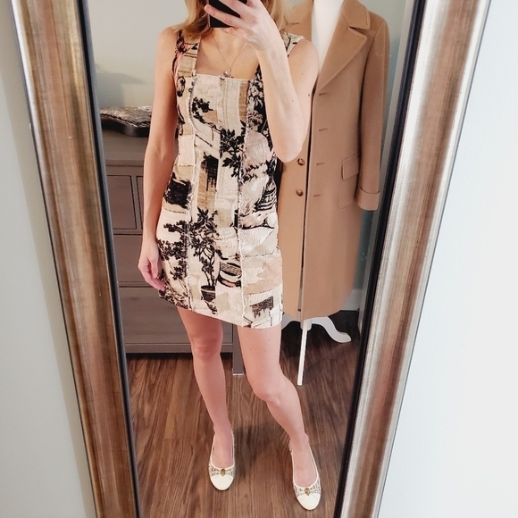 Urban Outfitters Uncut Corduroy Mini Dress Square Neck - Picture 1 of 5